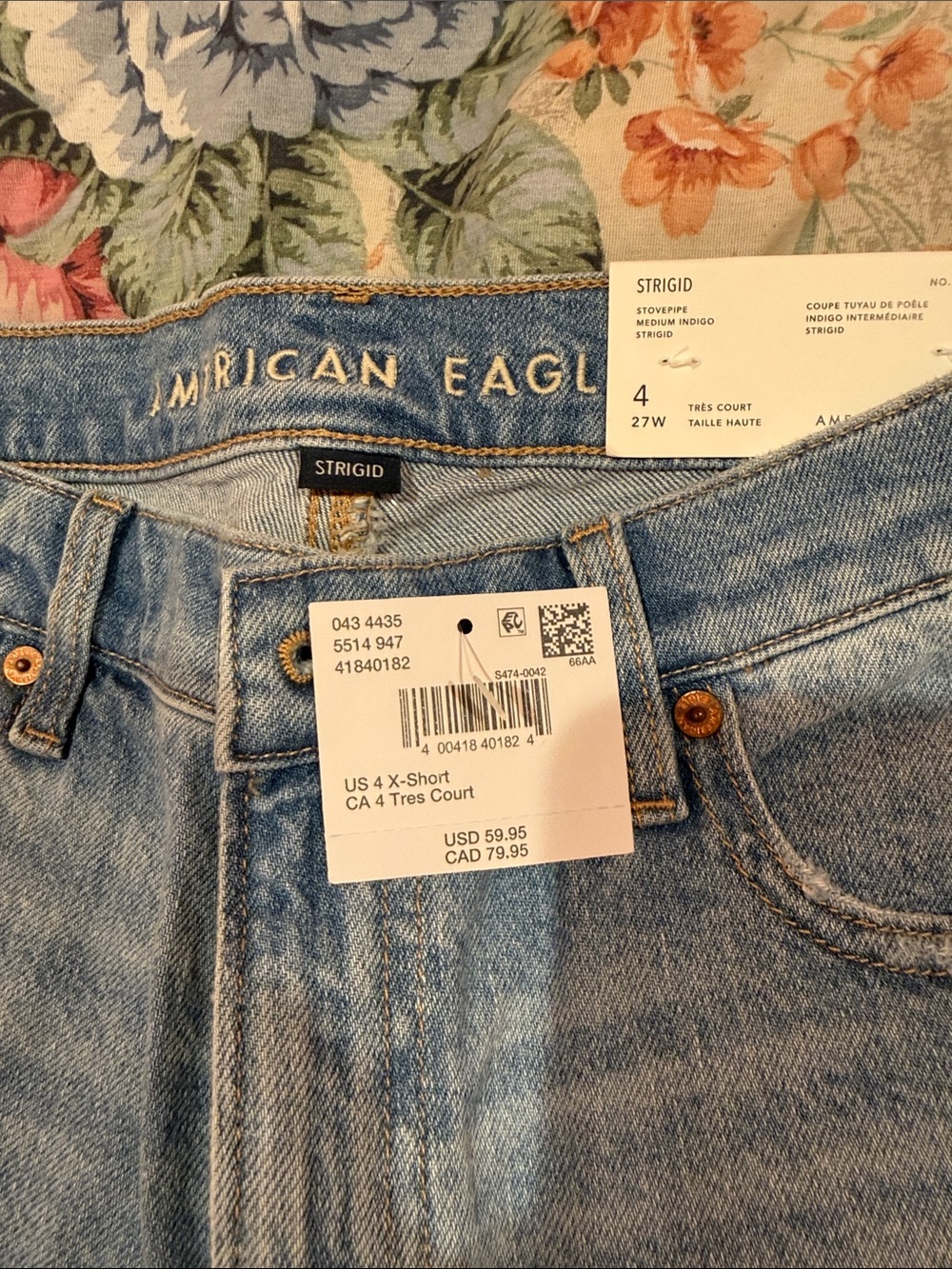 American Eagle Outfitters Light Blue High-Rise Straight Jeans